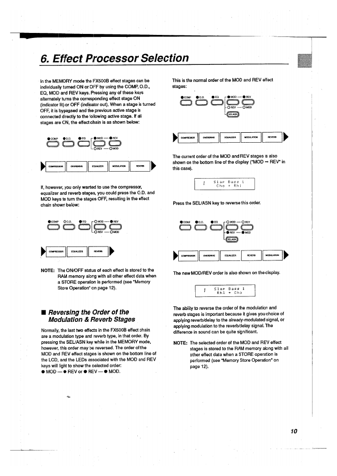 Effect processor selection | Yamaha FX500B User Manual | Page 11 / 94