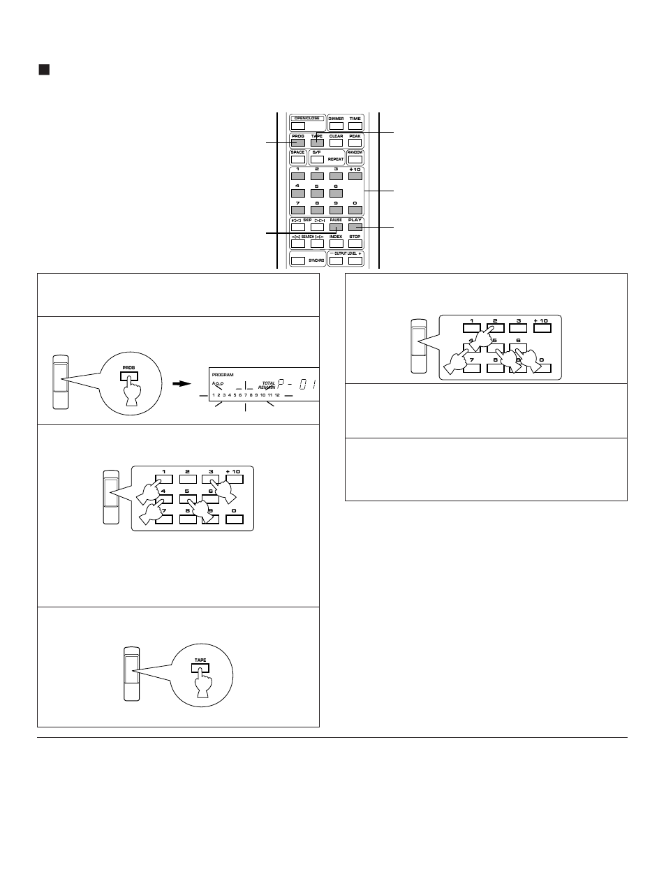 Manual tape-programming | Yamaha CDX-480 User Manual | Page 16 / 22