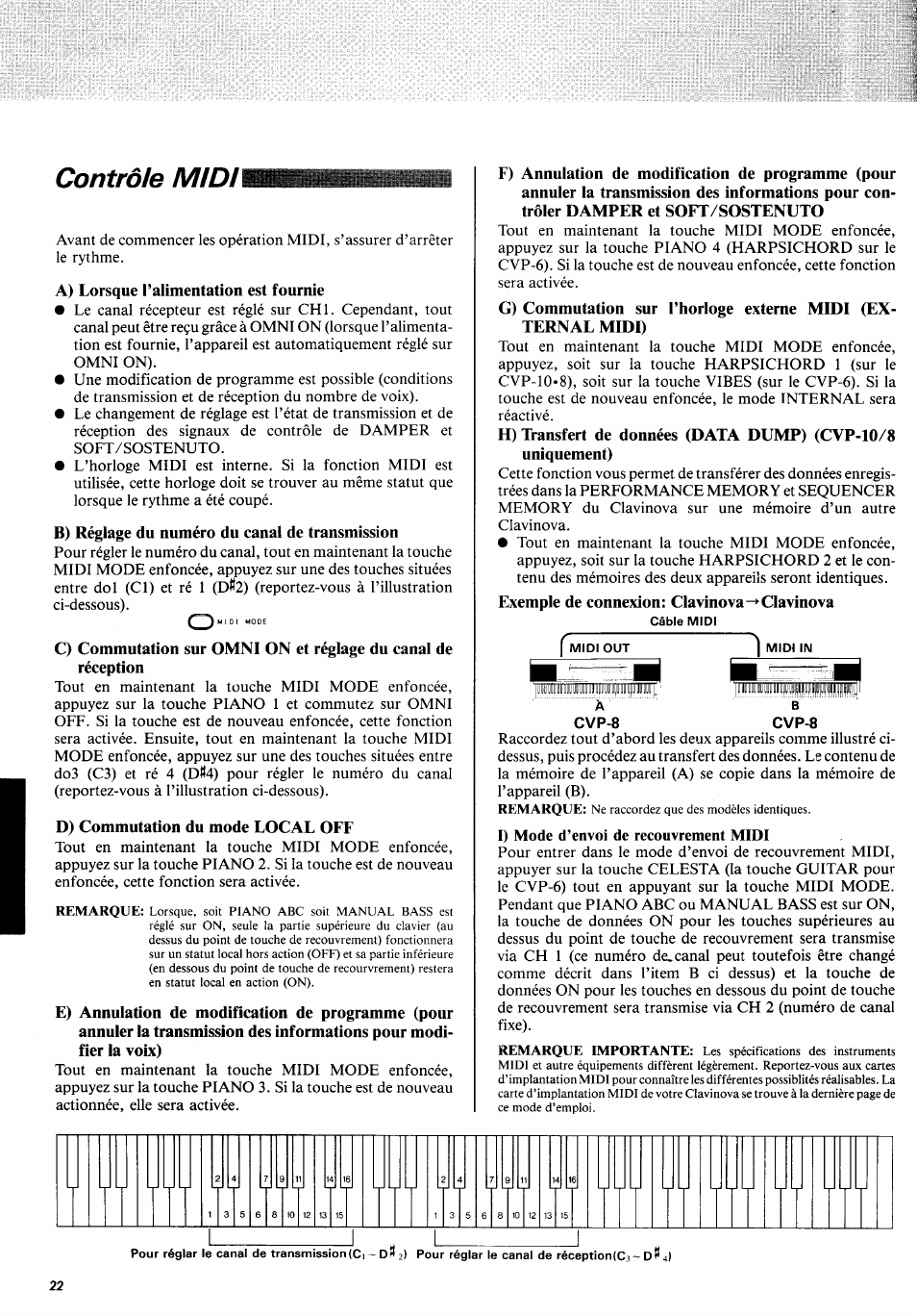Contrôle ml dix, A) lorsque l’alimentation est fournie, D) commutation du mode local off | Yamaha CVP-10PE  EN User Manual | Page 26 / 29
