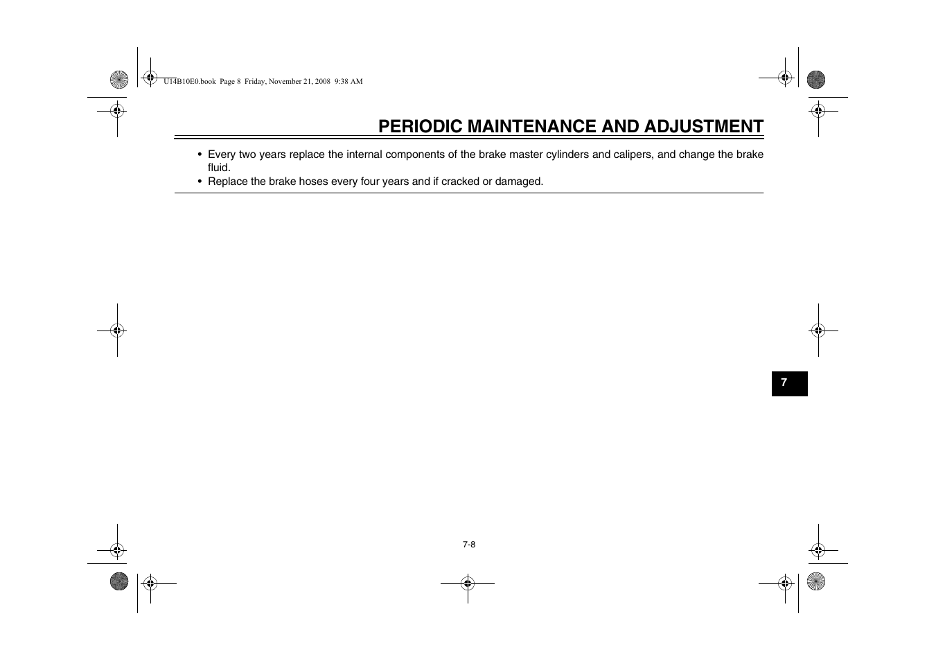 Periodic maintenance and adjustment | Yamaha YZFR1Y(C) User Manual | Page 63 / 122