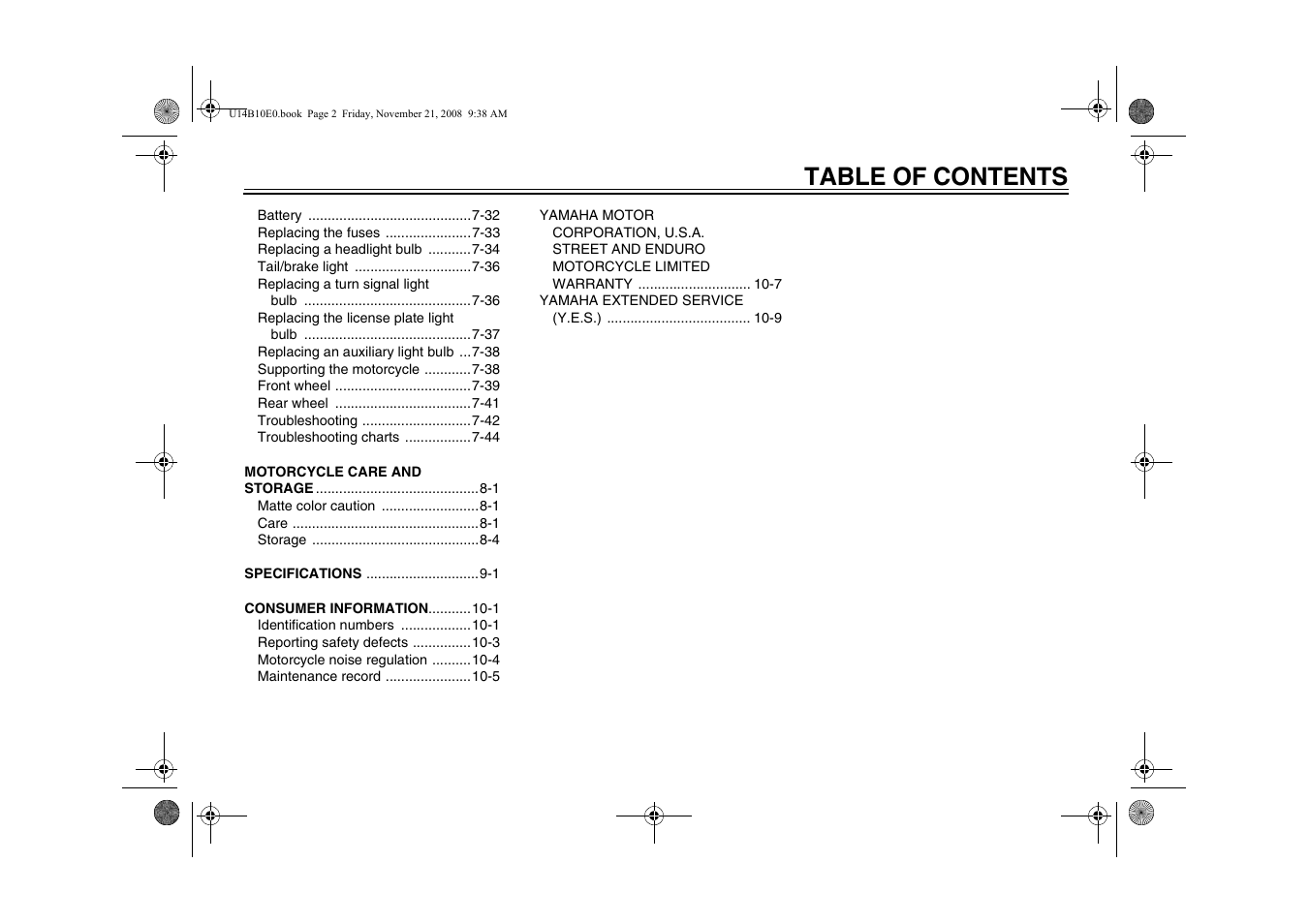 Yamaha YZFR1Y(C) User Manual | Page 7 / 122