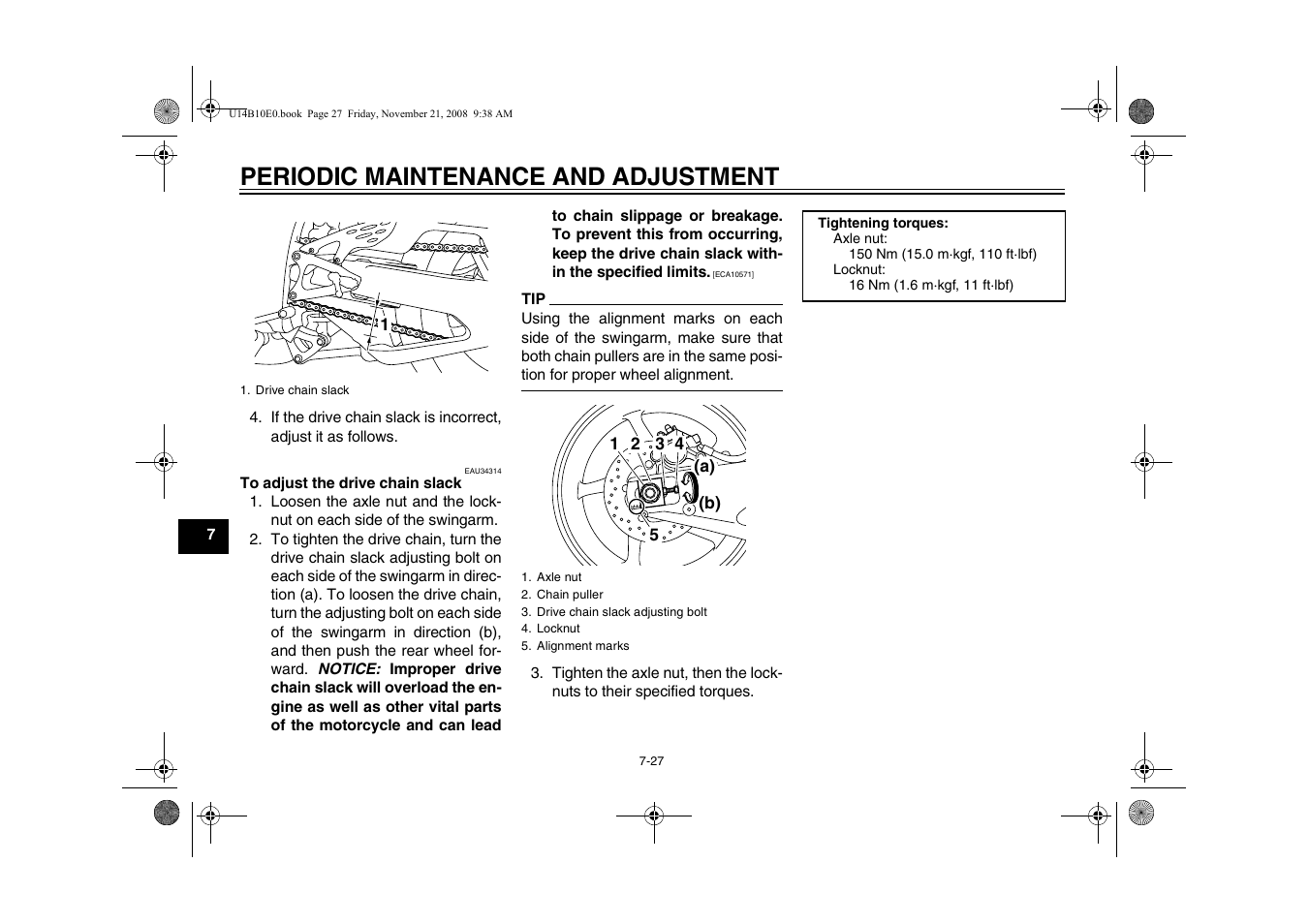 Periodic maintenance and adjustment | Yamaha YZFR1Y(C) User Manual | Page 82 / 122