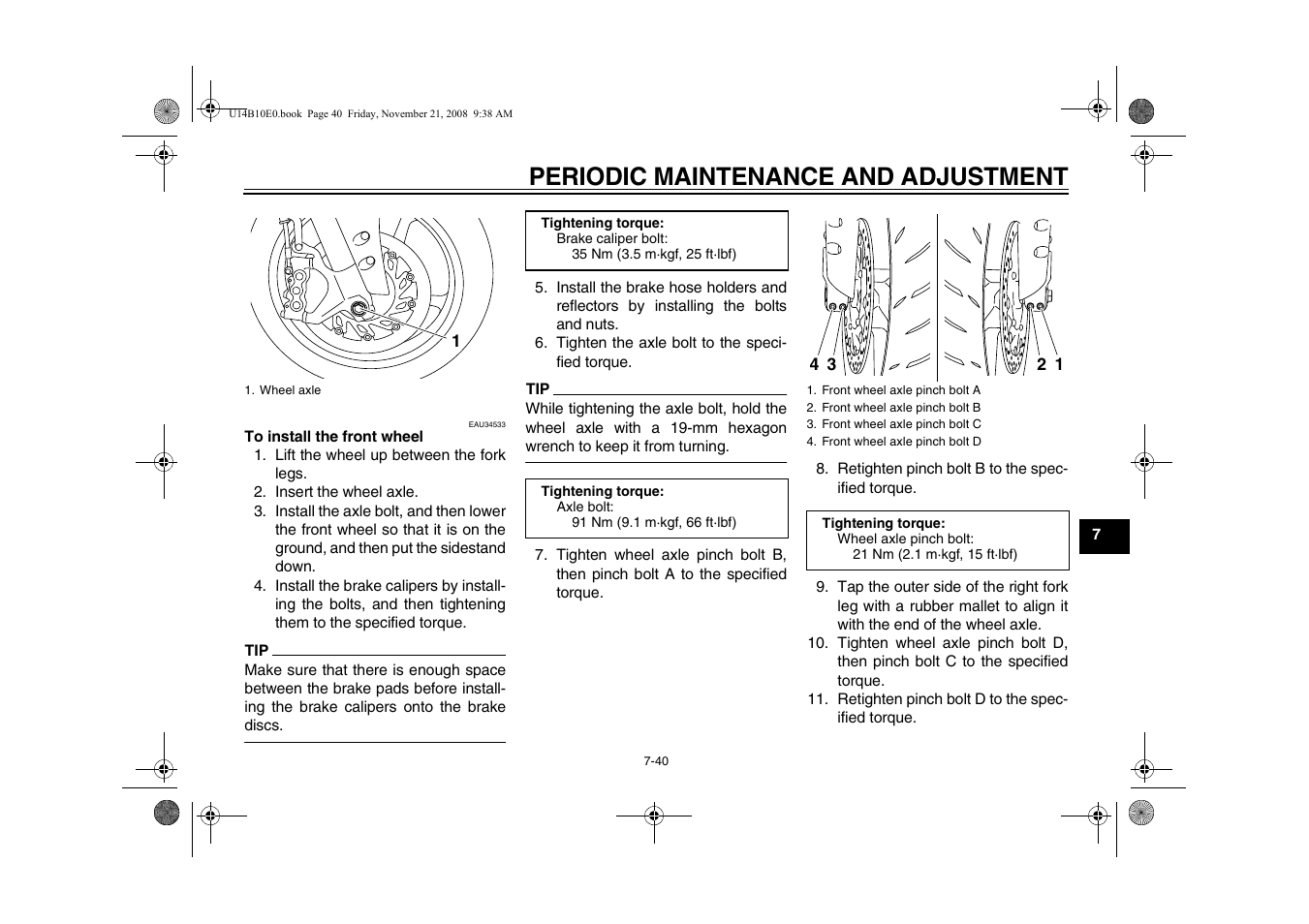 Periodic maintenance and adjustment | Yamaha YZFR1Y(C) User Manual | Page 95 / 122