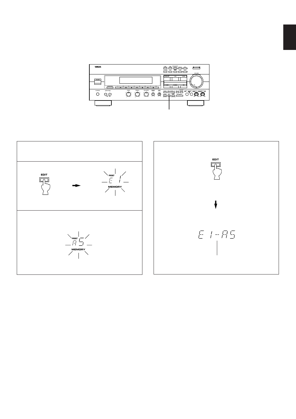 Exchanging preset stations, English, Aon b off | Man'l/auto fm, Auto/man’l mono | Yamaha RX-V300K User Manual | Page 27 / 38
