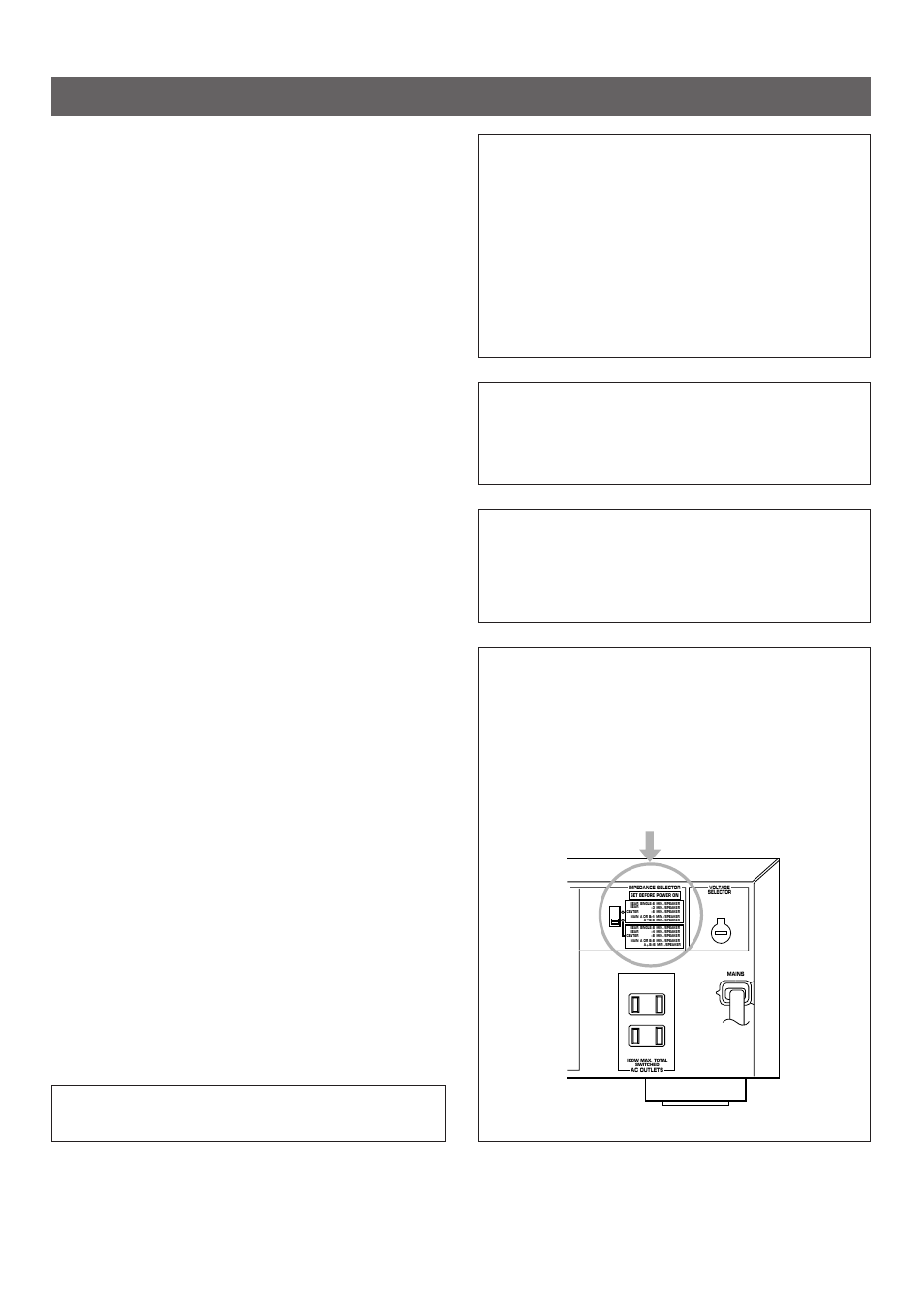 Caution, Caution : read this before operating your unit, Always set the volume control to | Impedance selector (general model) | Yamaha RX-V300K User Manual | Page 6 / 38