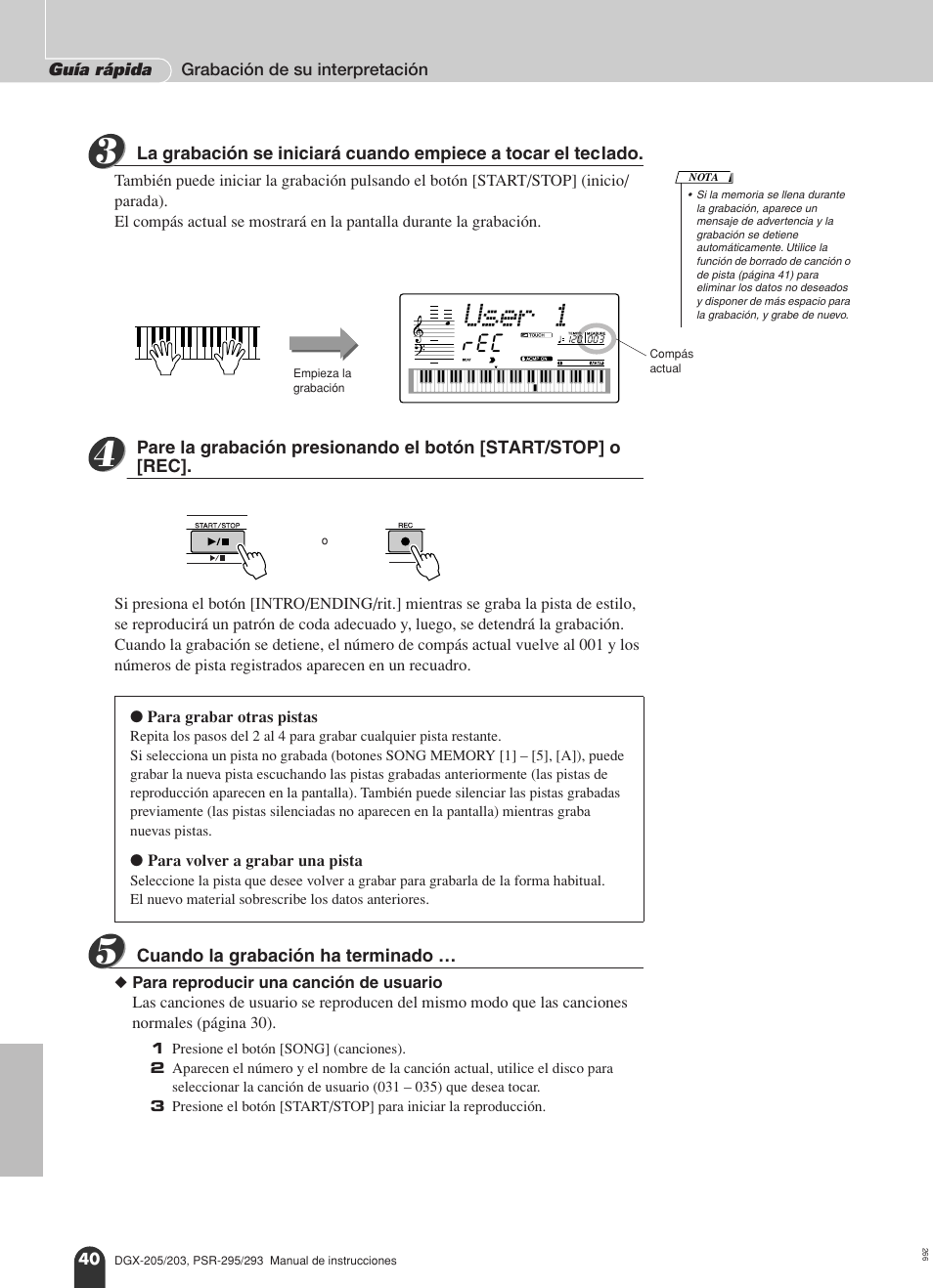 User 1 | Yamaha Portable Grand PSR-295 User Manual | Page 40 / 98