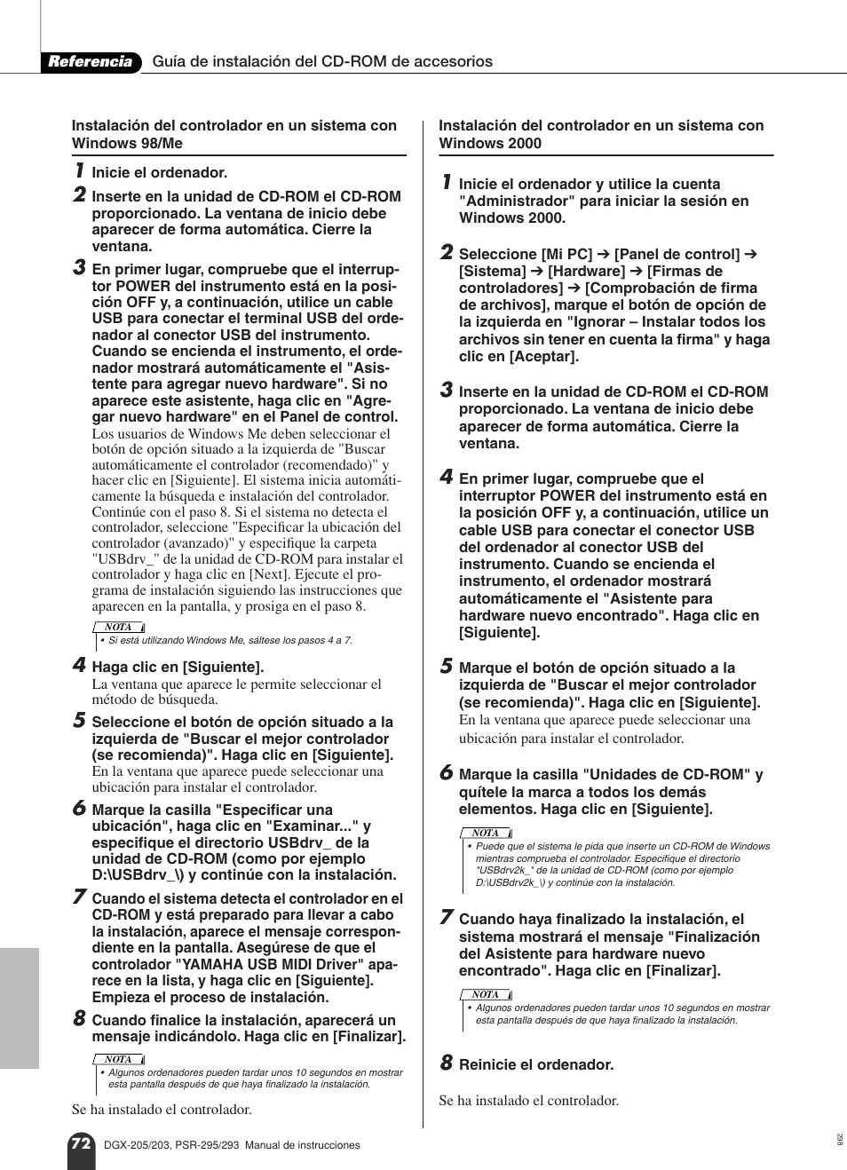 Gina 72 | Yamaha Portable Grand PSR-295 User Manual | Page 72 / 98