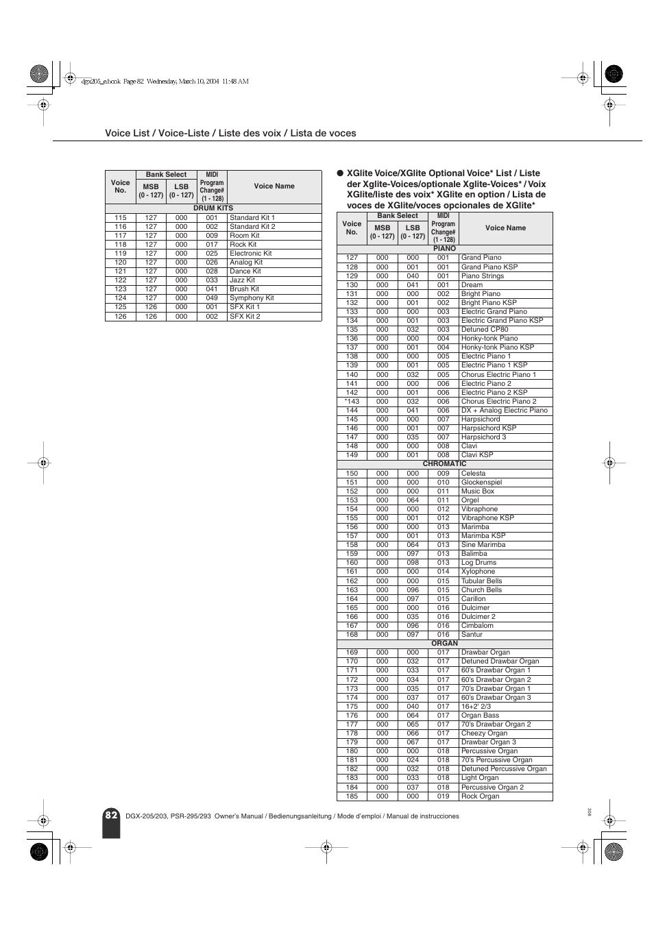 Yamaha Portable Grand PSR-295 User Manual | Page 82 / 98