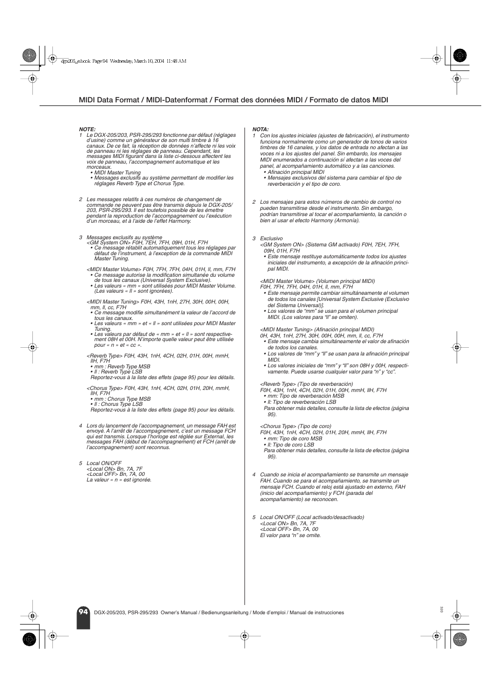 Yamaha Portable Grand PSR-295 User Manual | Page 94 / 98