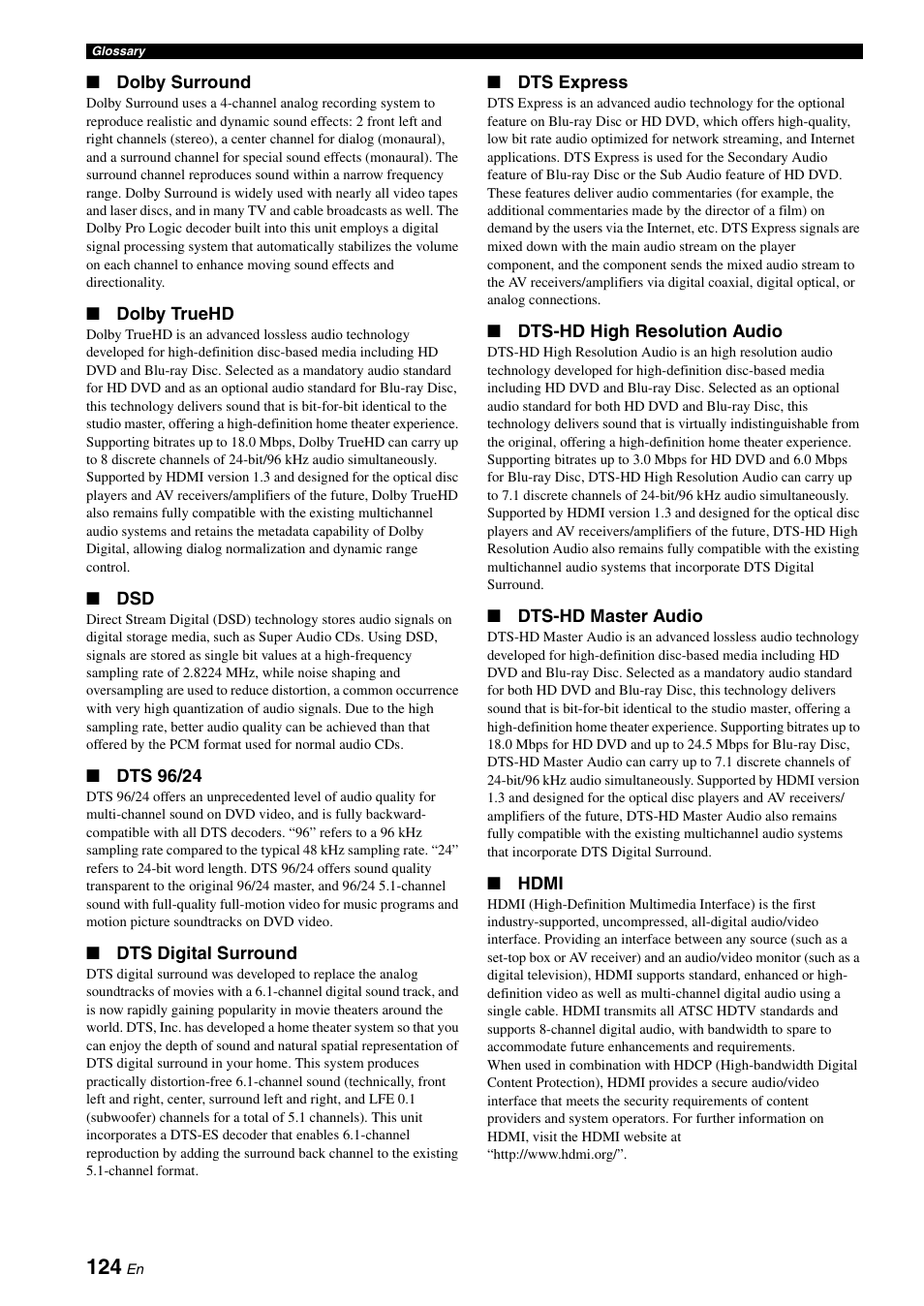 Yamaha HTR-6180 User Manual | Page 128 / 152