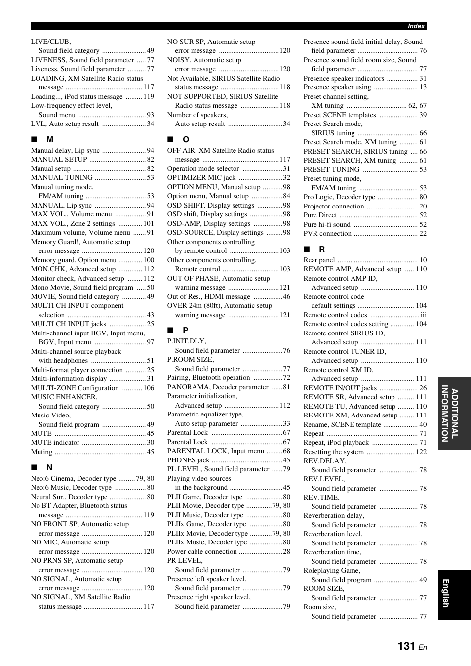 Yamaha HTR-6180 User Manual | Page 135 / 152