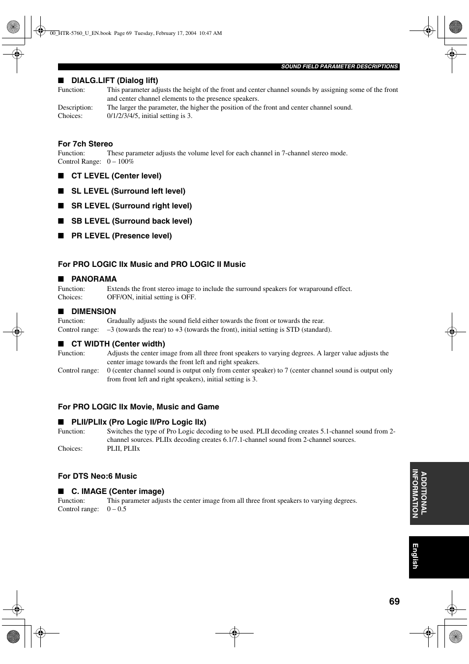 Yamaha HTR-5760 User Manual | Page 73 / 88