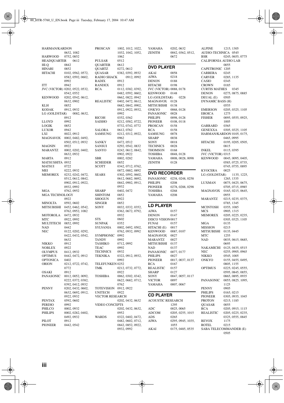 Yamaha HTR-5760 User Manual | Page 86 / 88