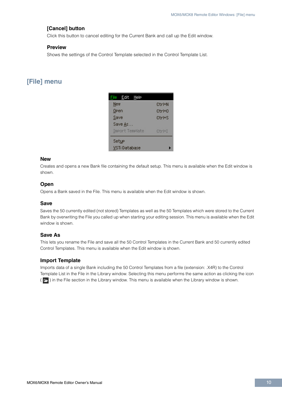 File] menu | Yamaha MOX6 User Manual | Page 10 / 14