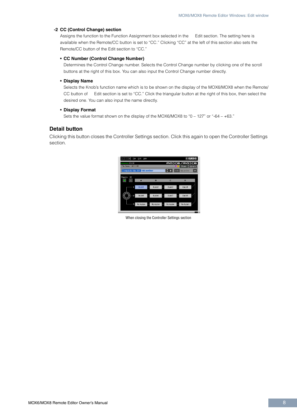 Detail button | Yamaha MOX6 User Manual | Page 8 / 14