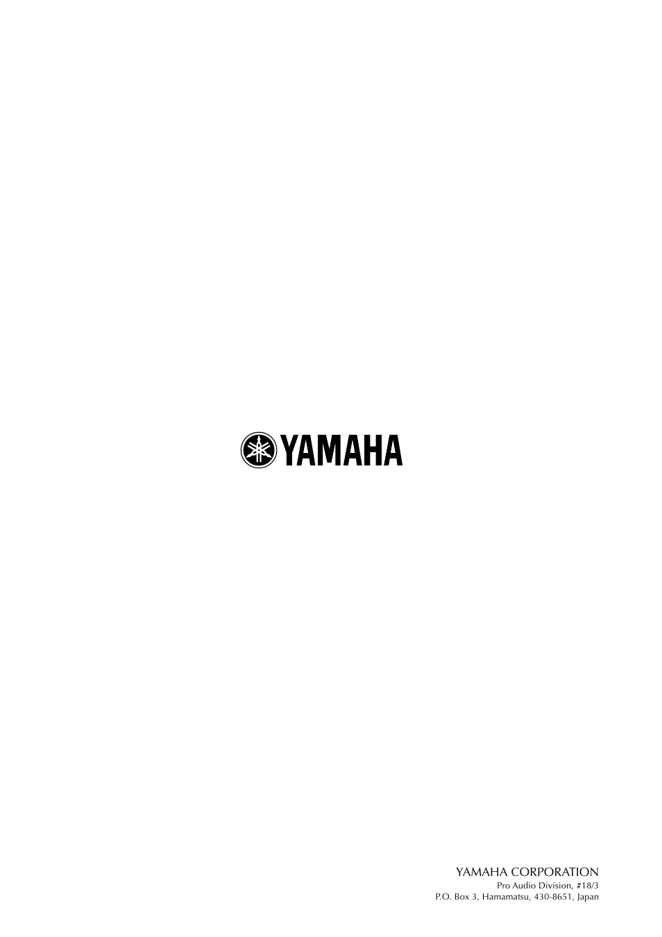 Yamaha corporation | Yamaha SW10 User Manual | Page 22 / 22