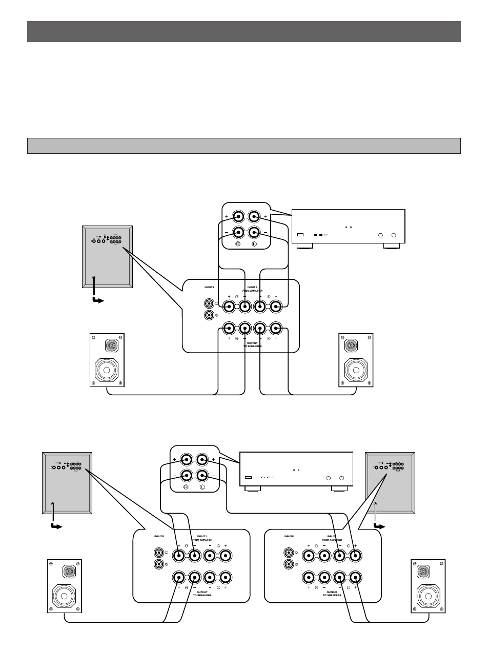 Connections, Connecting to speaker terminals of the amplifier | Yamaha SW-3 User Manual | Page 6 / 14