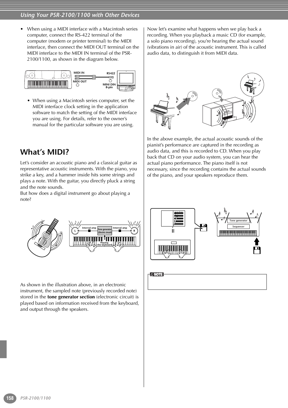 What’s midi | Yamaha 1100 User Manual | Page 158 / 176