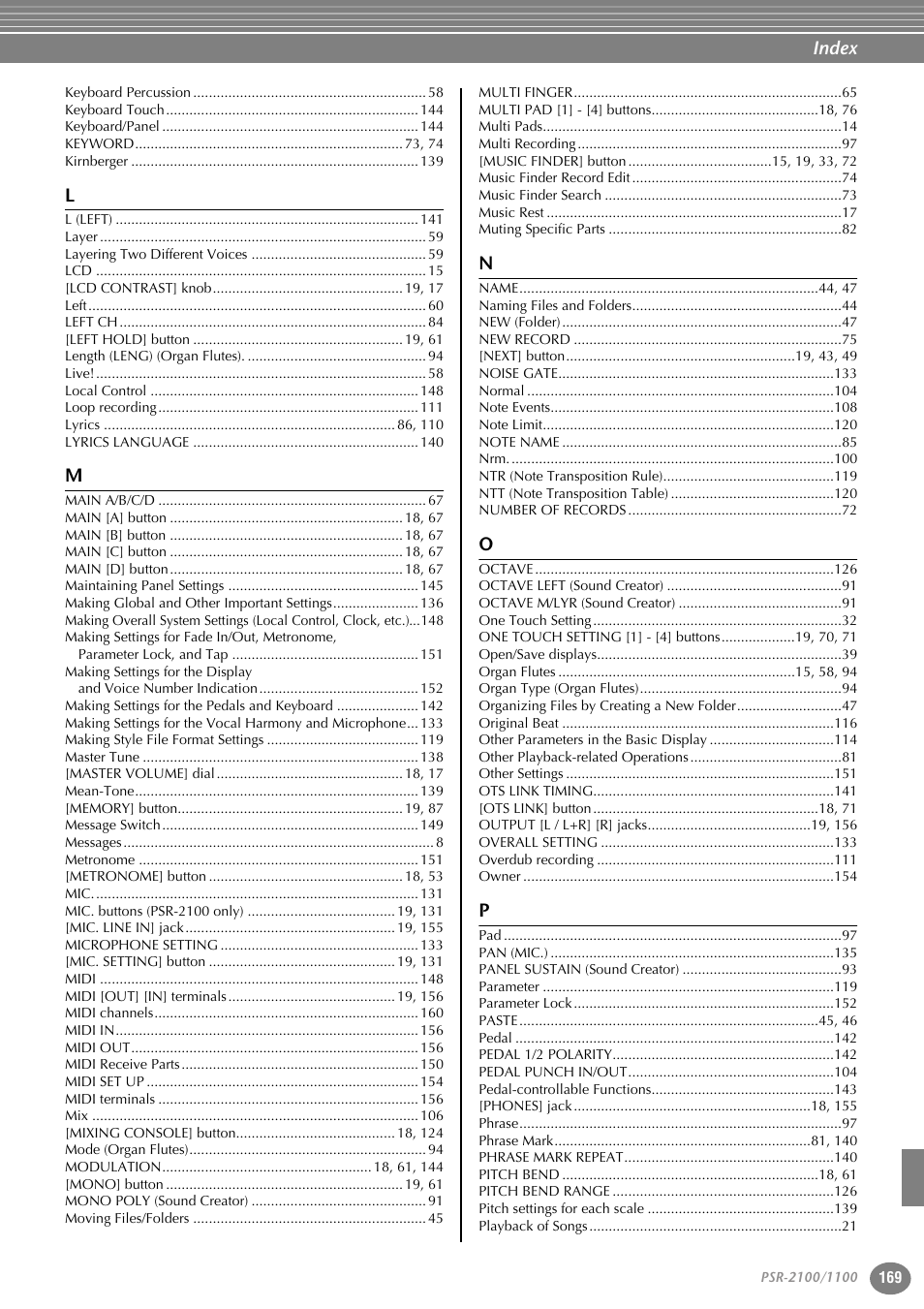 Yamaha 1100 User Manual | Page 169 / 176