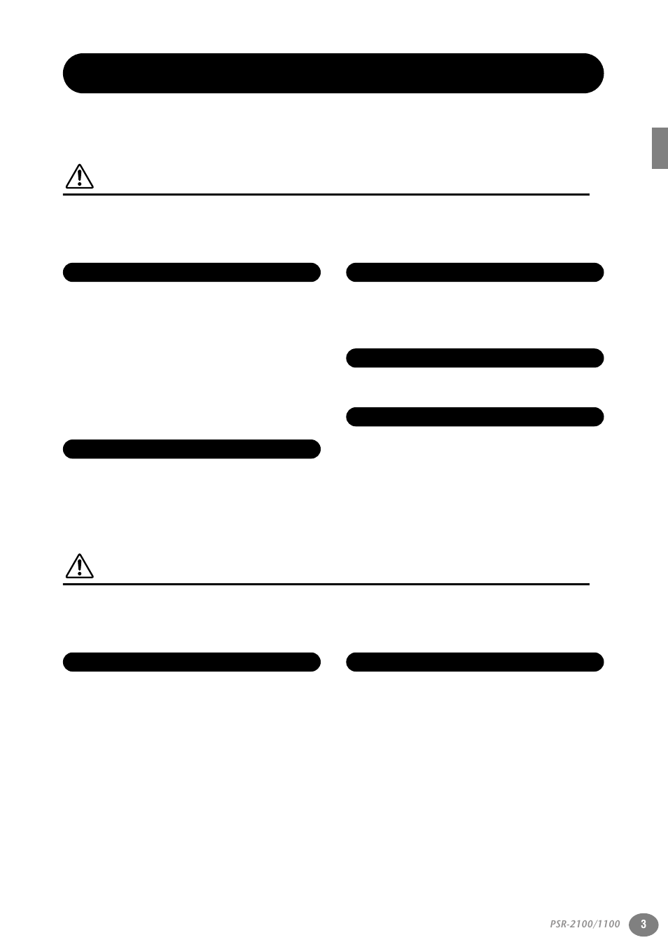 Precautions, Warning, Caution | Please read carefully before proceeding | Yamaha 1100 User Manual | Page 3 / 176