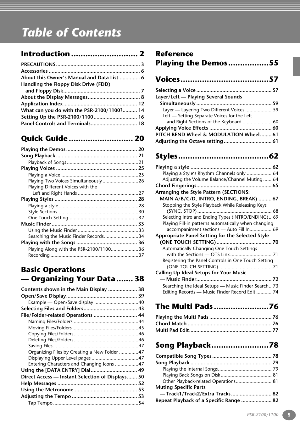 Yamaha 1100 User Manual | Page 9 / 176