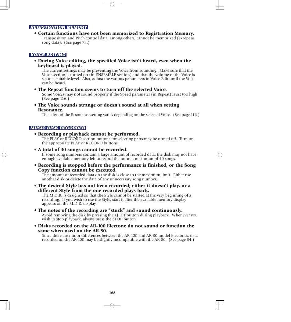 Yamaha AR-80 User Manual | Page 174 / 180