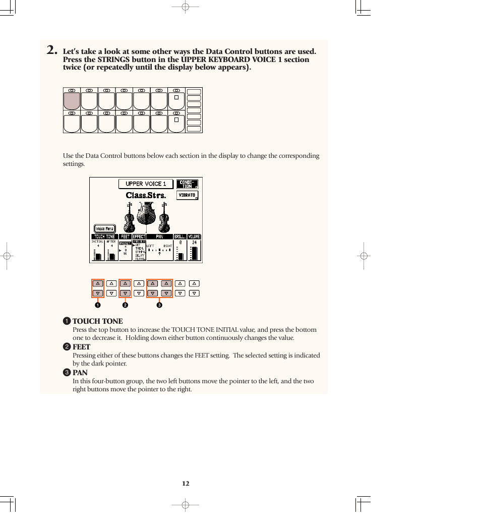 1 touch tone, 2 feet, 3 pan | Yamaha AR-80 User Manual | Page 18 / 180