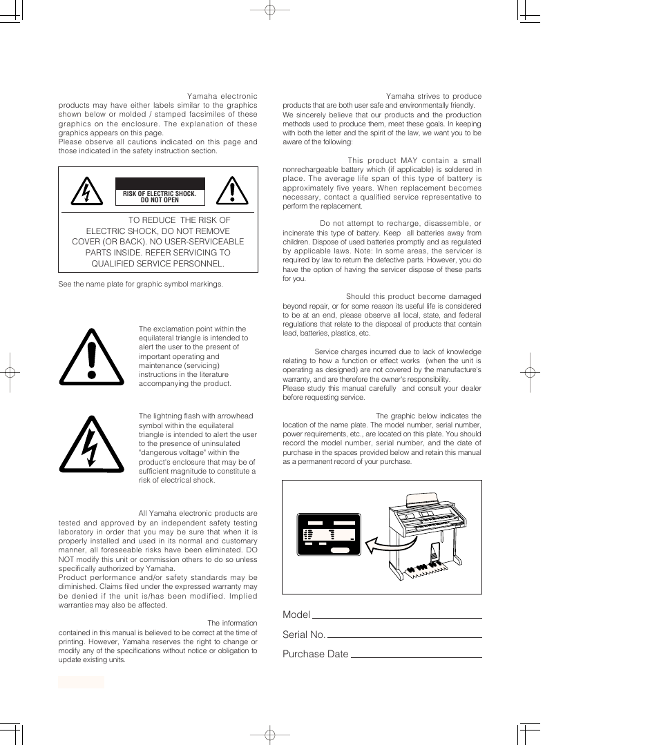 Special message section | Yamaha AR-80 User Manual | Page 2 / 180