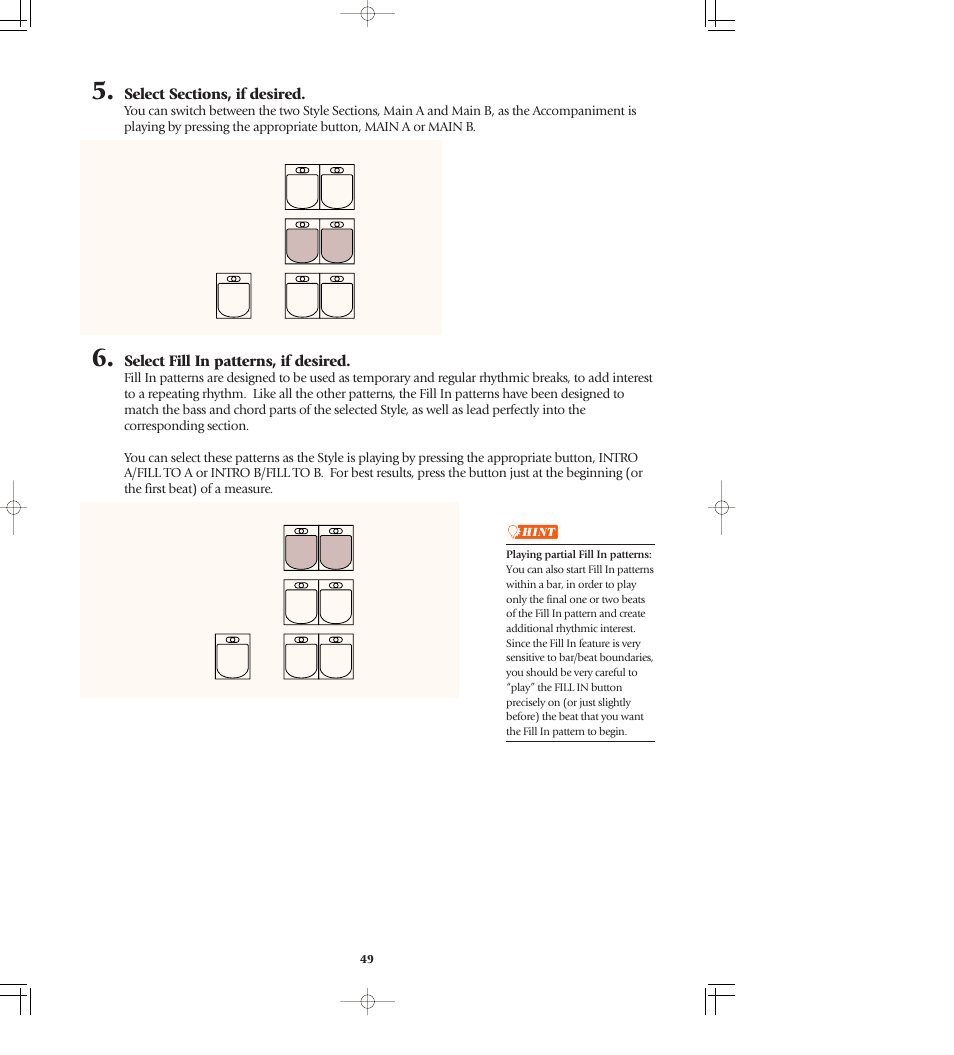 Select fill in patterns, if desired | Yamaha AR-80 User Manual | Page 55 / 180