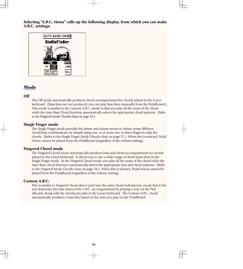 Mode | Yamaha AR-80 User Manual | Page 62 / 180