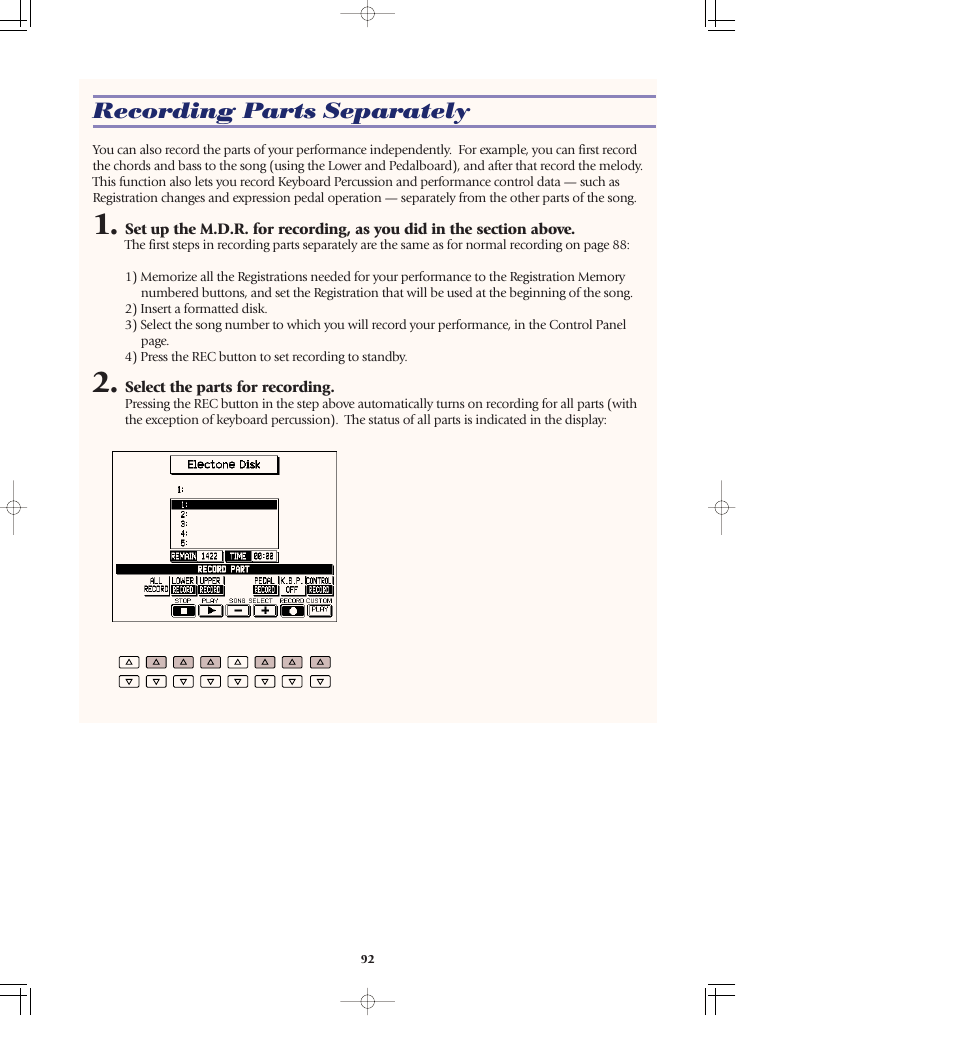 Recording parts separately | Yamaha AR-80 User Manual | Page 98 / 180