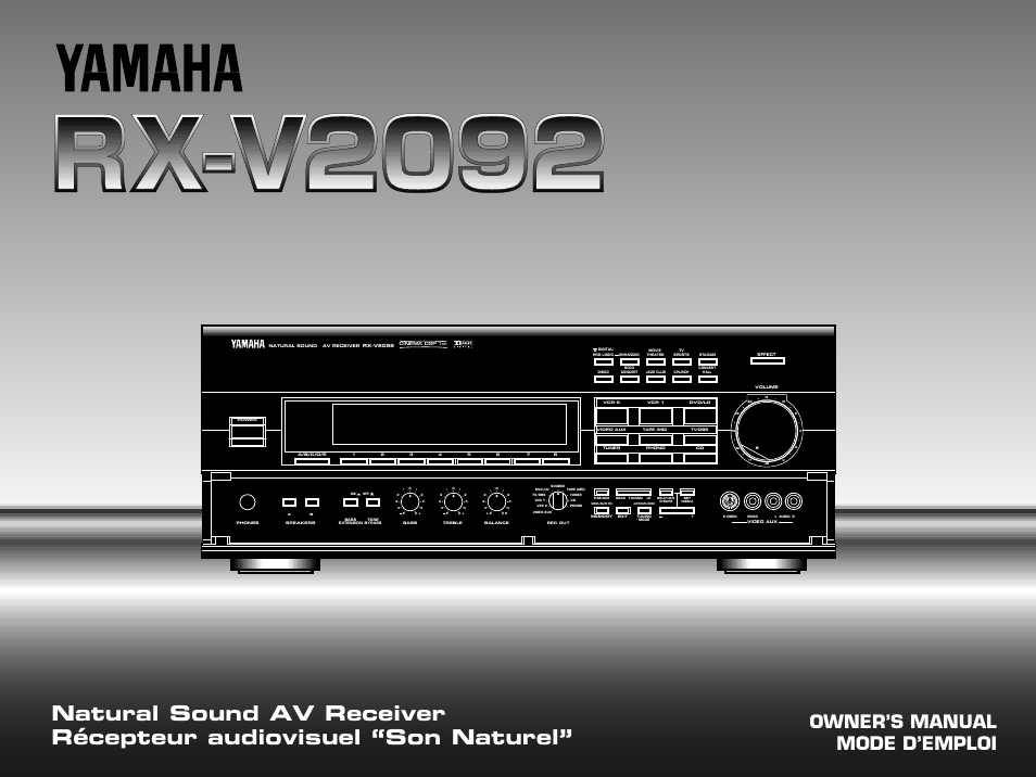 Yamaha RXV2092 User Manual | 88 pages