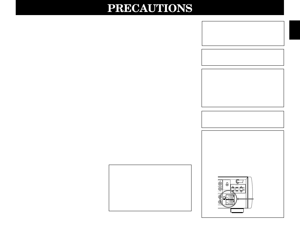 Precautions | Yamaha RXV2092 User Manual | Page 5 / 88