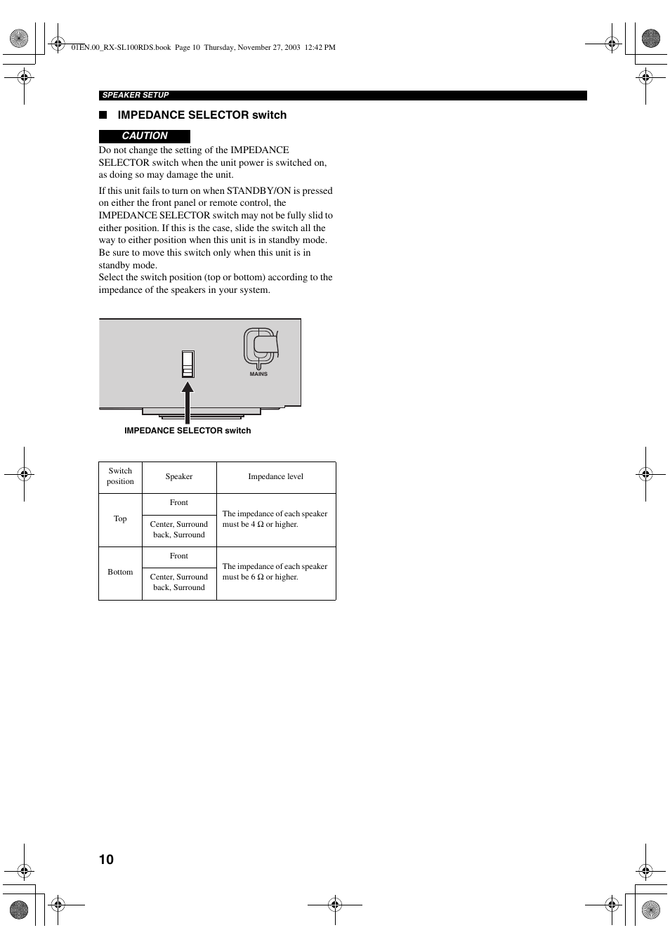 Yamaha RX-SL100RDS User Manual | Page 12 / 62