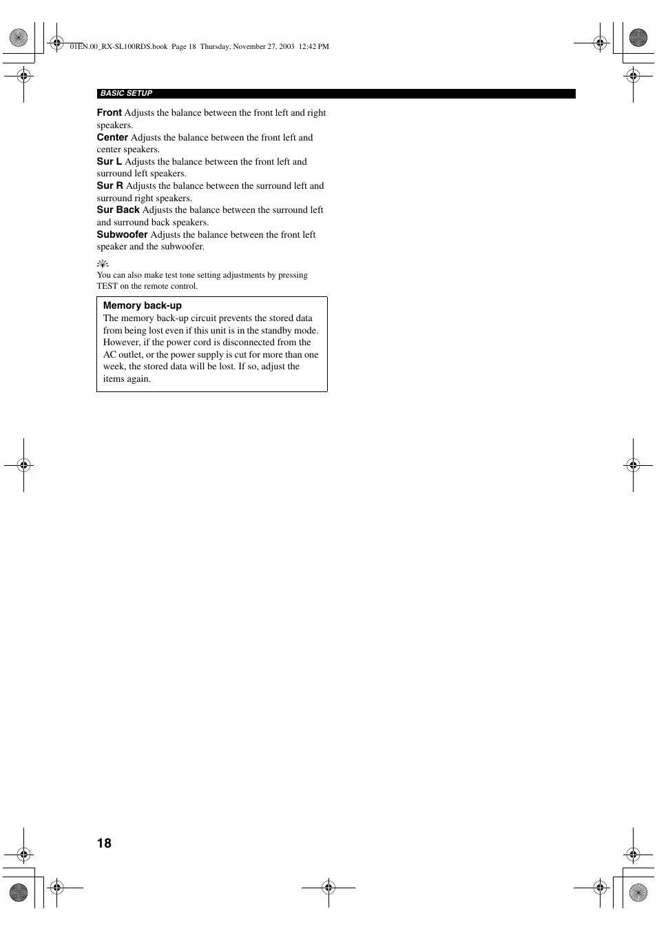 Yamaha RX-SL100RDS User Manual | Page 20 / 62