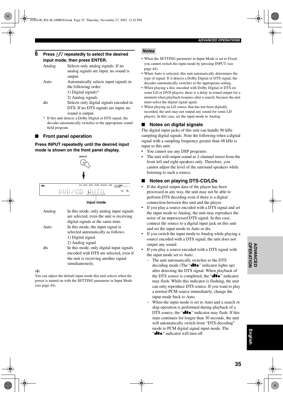 Yamaha RX-SL100RDS User Manual | Page 37 / 62