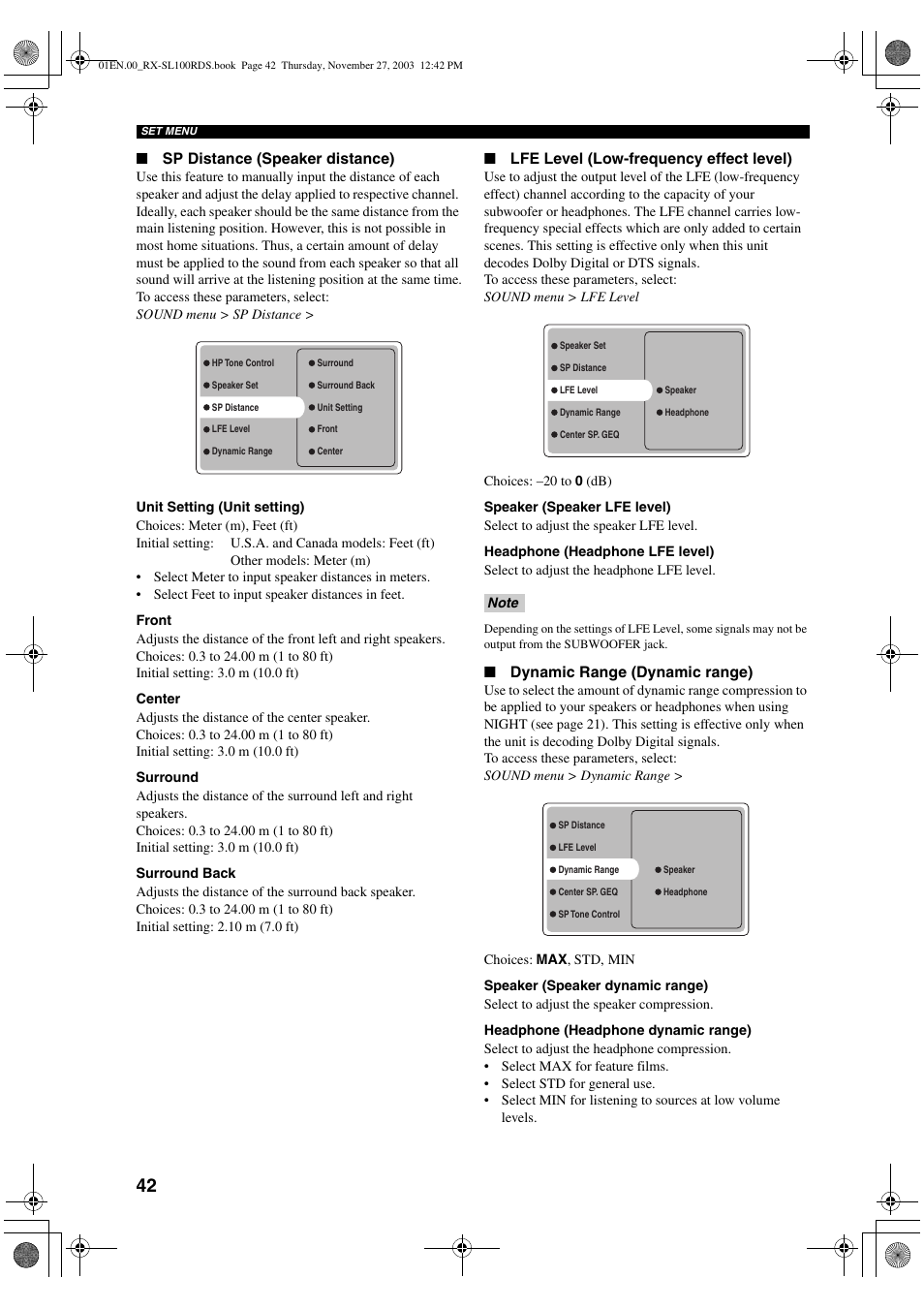 Yamaha RX-SL100RDS User Manual | Page 44 / 62