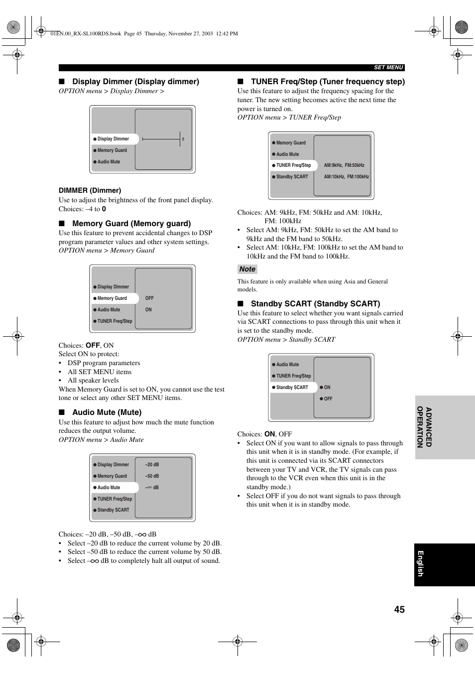 Yamaha RX-SL100RDS User Manual | Page 47 / 62