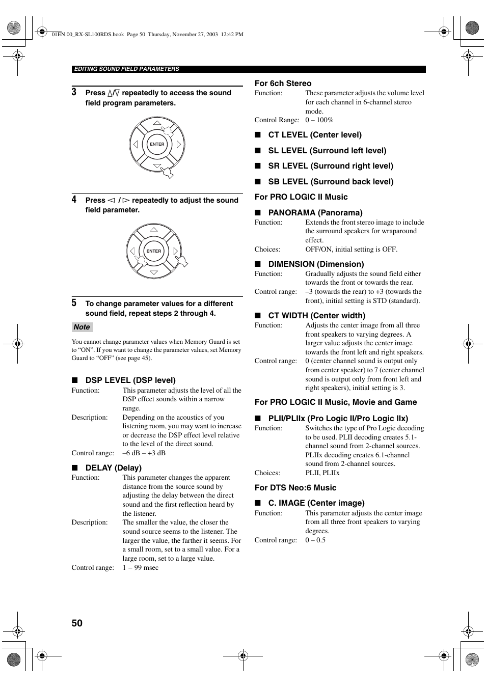 Yamaha RX-SL100RDS User Manual | Page 52 / 62