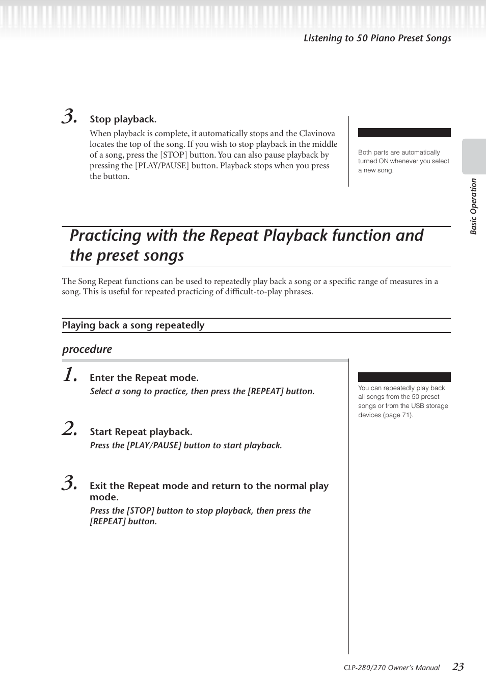 Yamaha CLP-280 User Manual | Page 23 / 124