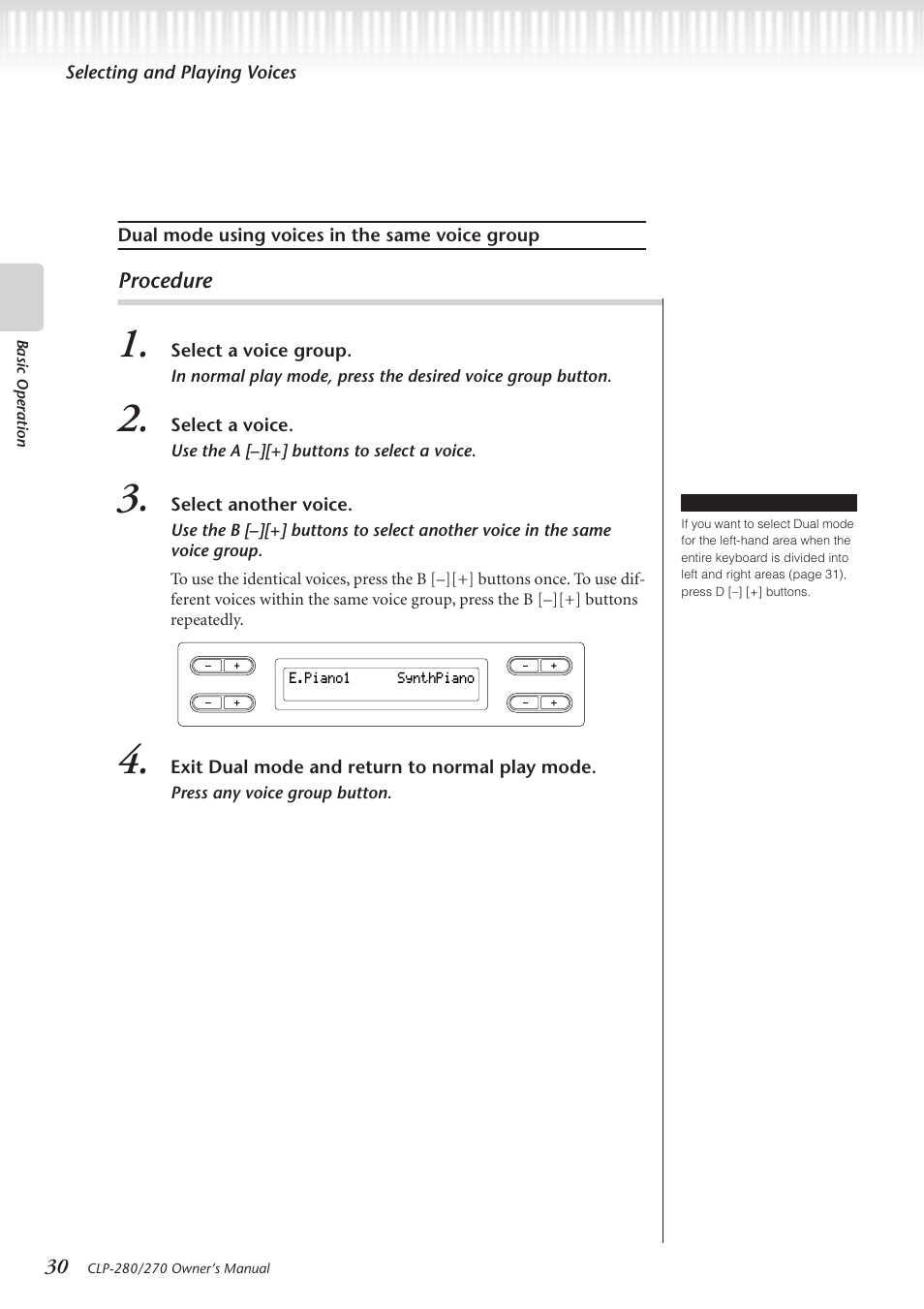 Yamaha CLP-280 User Manual | Page 30 / 124