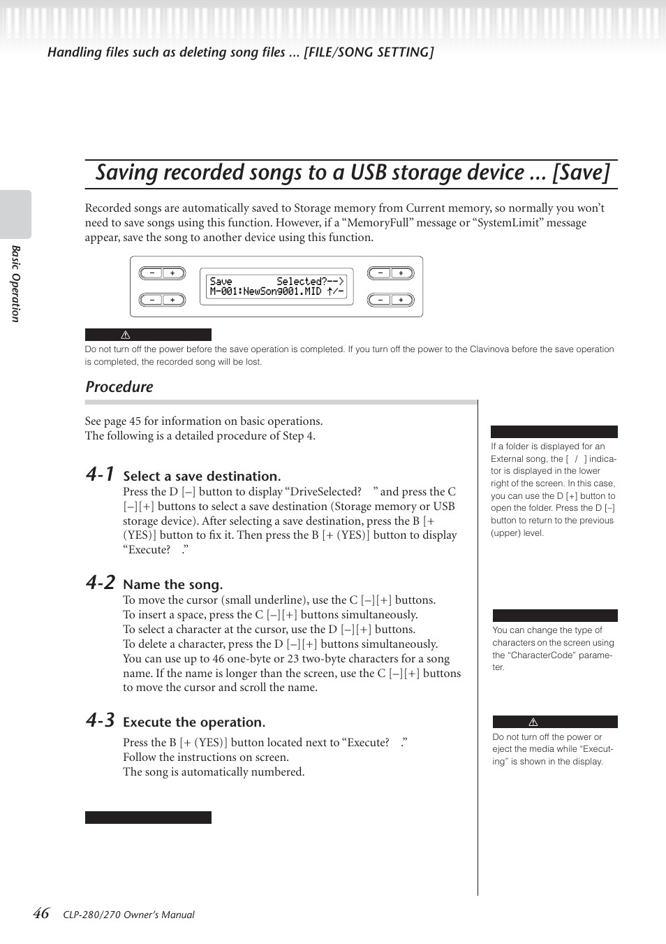 Procedure | Yamaha CLP-280 User Manual | Page 46 / 124