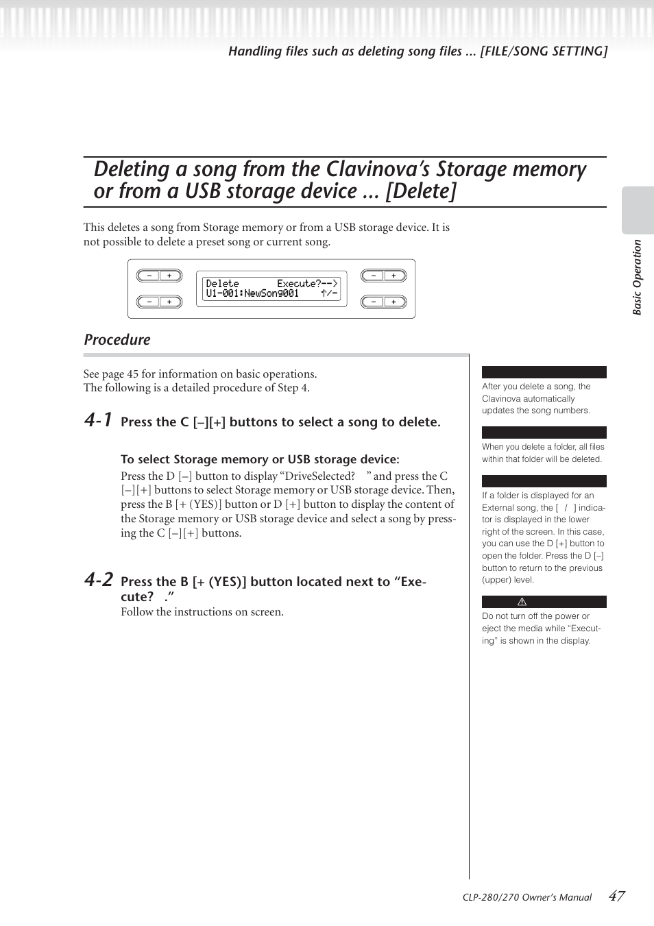 Procedure | Yamaha CLP-280 User Manual | Page 47 / 124