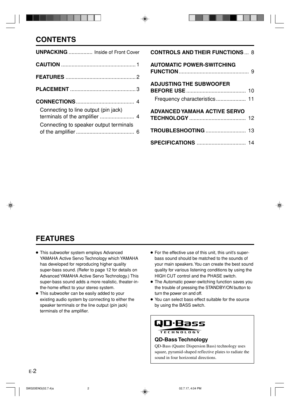 Yamaha YST-SW320 User Manual | Page 6 / 19