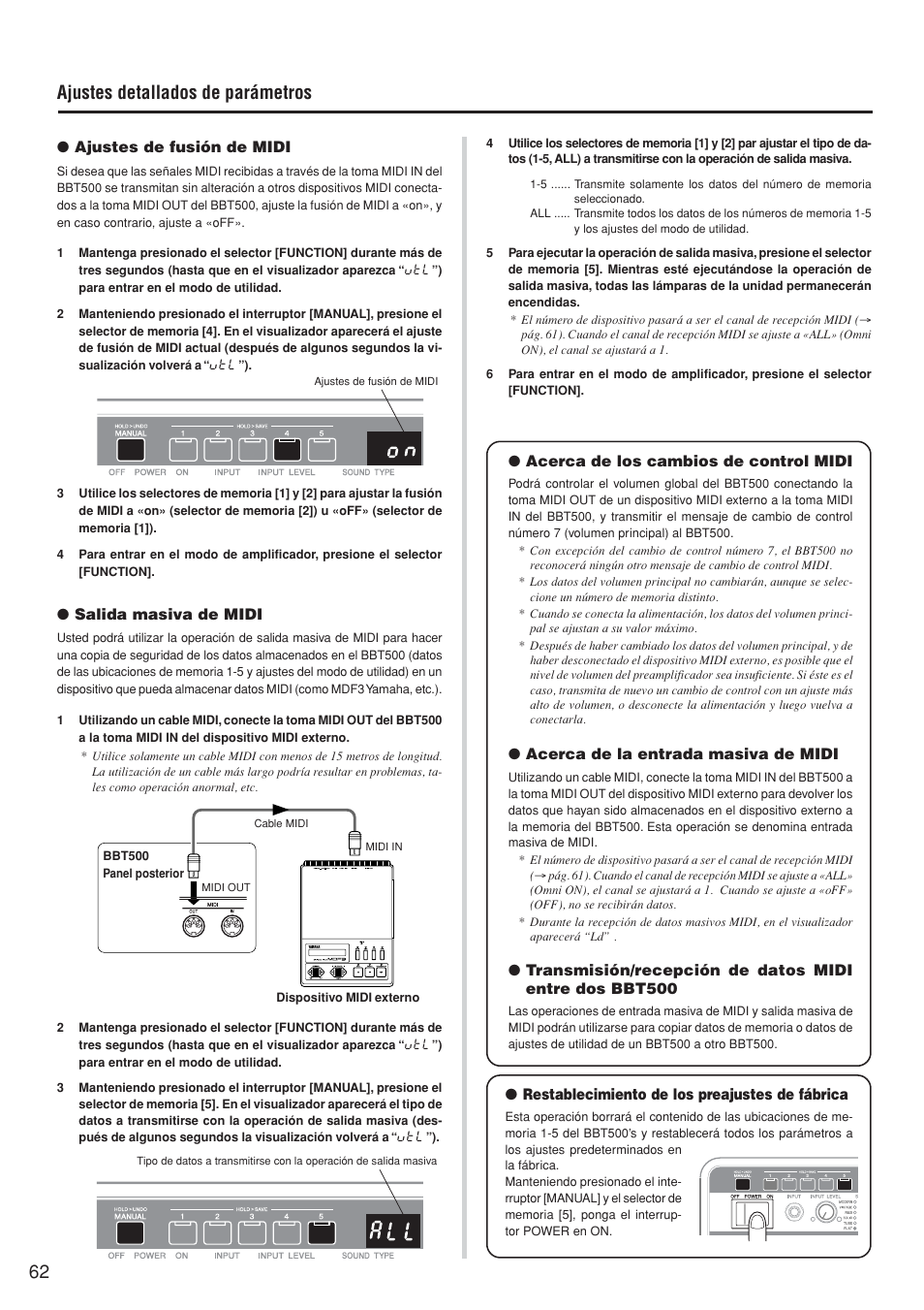 Ajustes detallados de parámetros | Yamaha BBT500-110 User Manual | Page 17 / 21