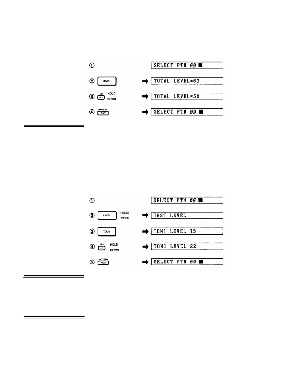 Instrument level, Stereo positioning, Accents | Yamaha RX21 User Manual | Page 10 / 62