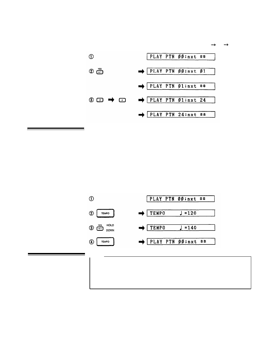 Tempo control, Real-time pattern programming, Real time pattern programming | Yamaha RX21 User Manual | Page 13 / 62