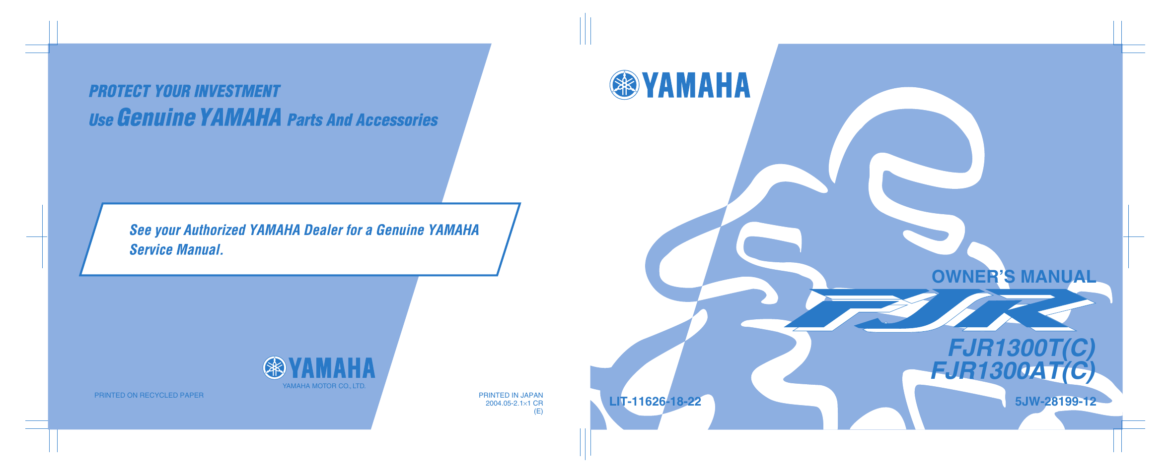 Yamaha FJR1300T(C) User Manual | 100 pages