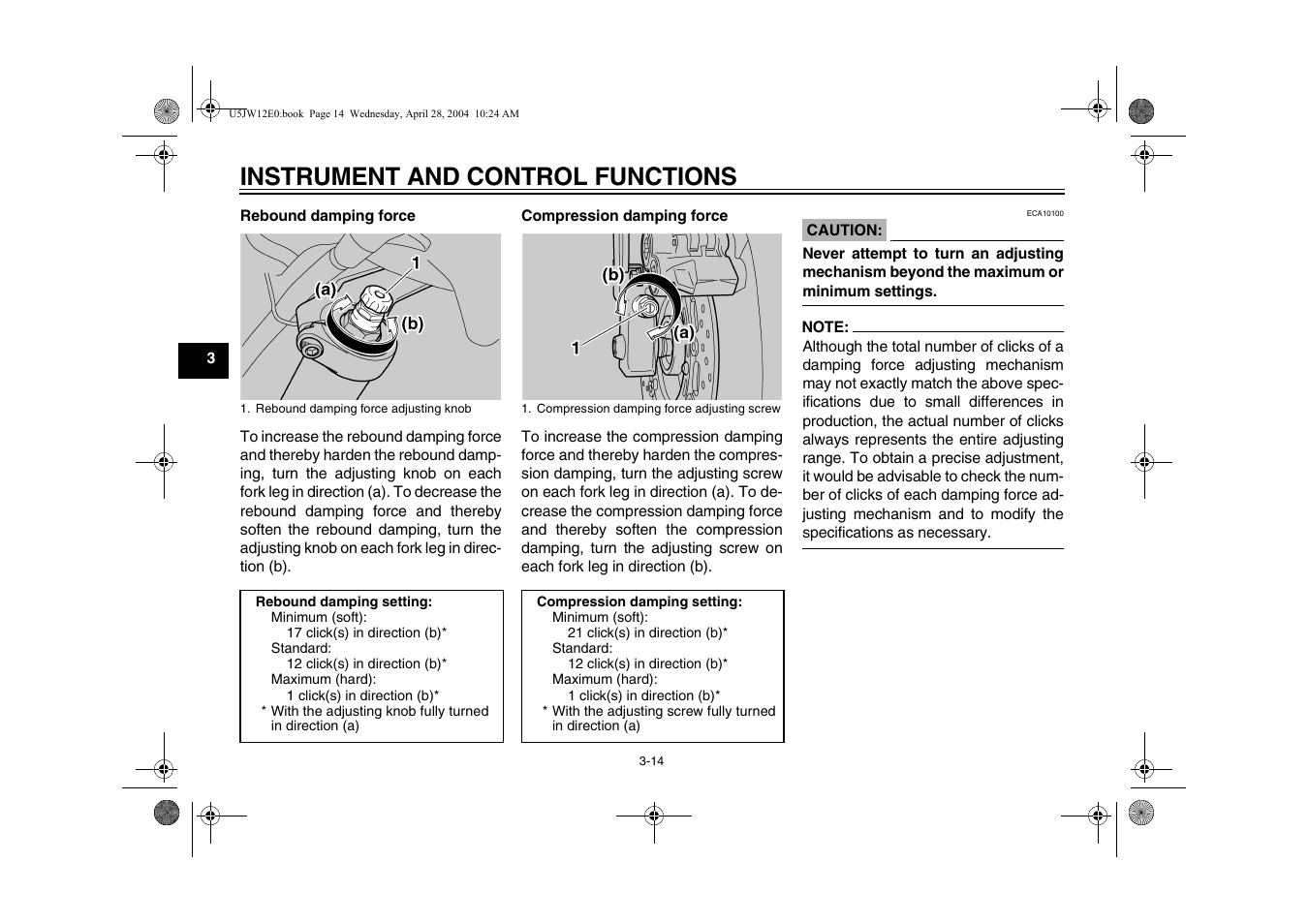 Instrument and control functions | Yamaha FJR1300T(C) User Manual | Page 32 / 100