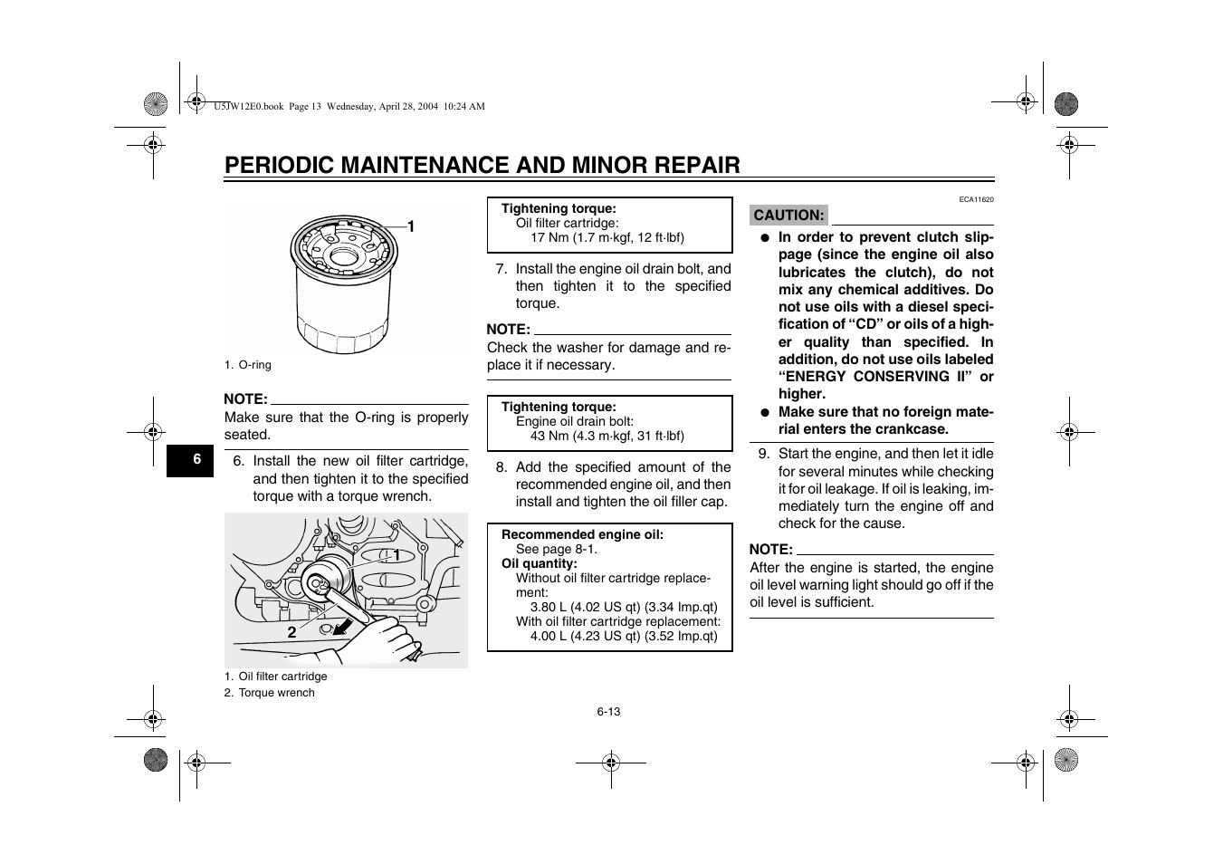 Periodic maintenance and minor repair | Yamaha FJR1300T(C) User Manual | Page 56 / 100